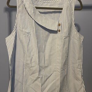 Chic Blue and White Striped Tank Top